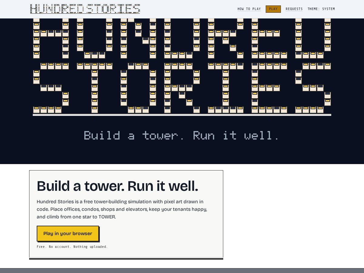 Landing-page snapshot of hundredstories.xyz