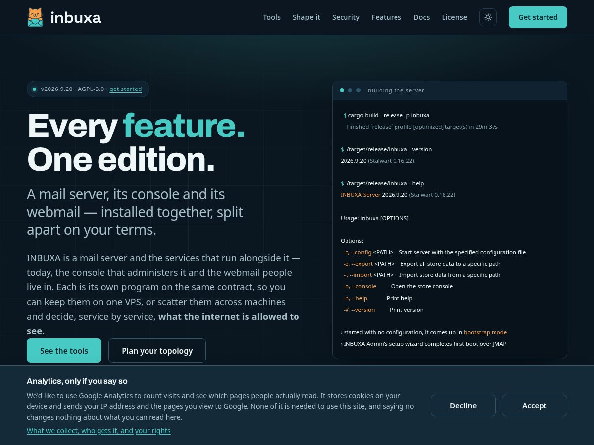 Landing-page snapshot of inbuxa.net