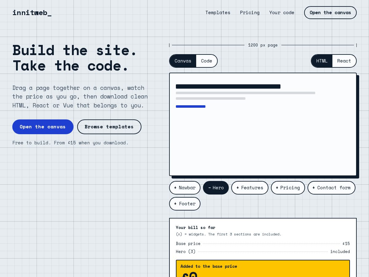 Landing-page snapshot of innitweb.com