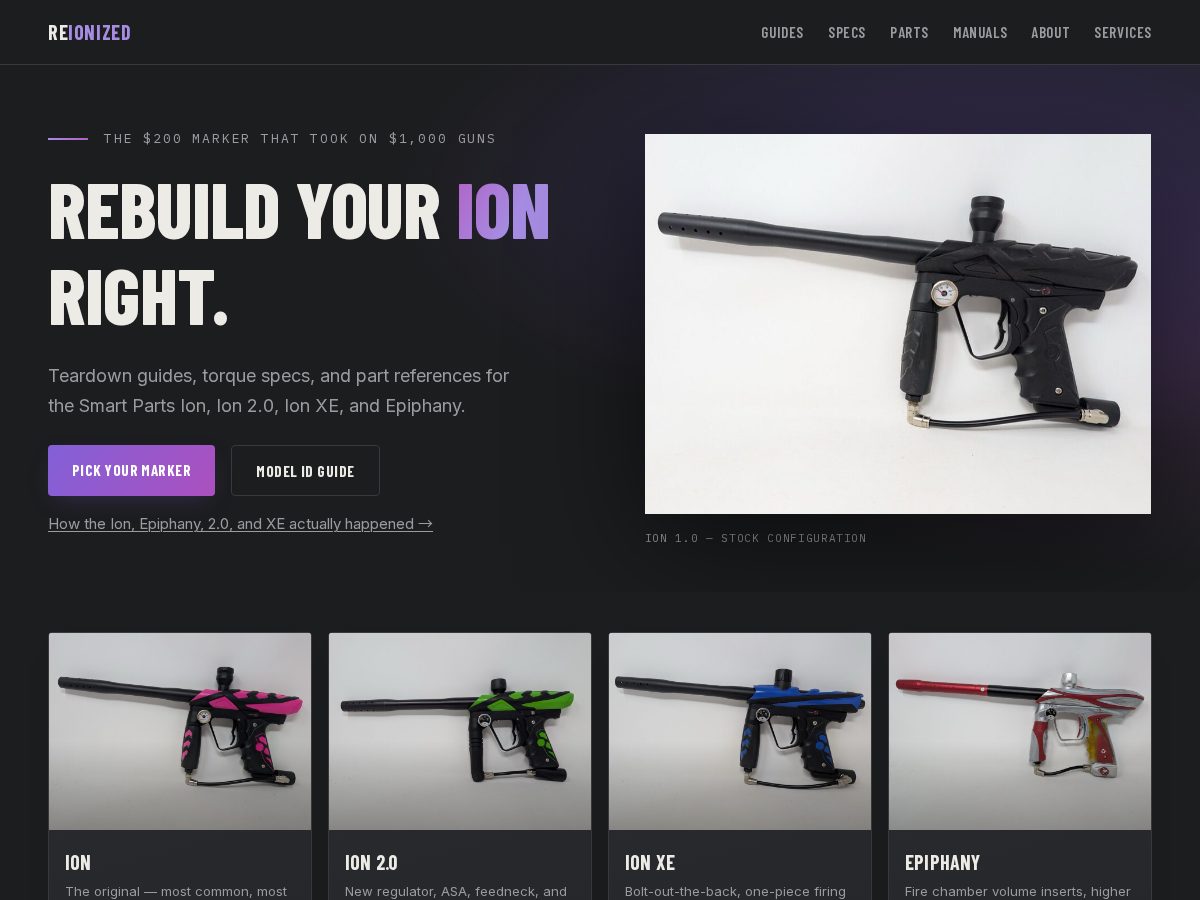 Landing-page snapshot of ionrebuildguide.com