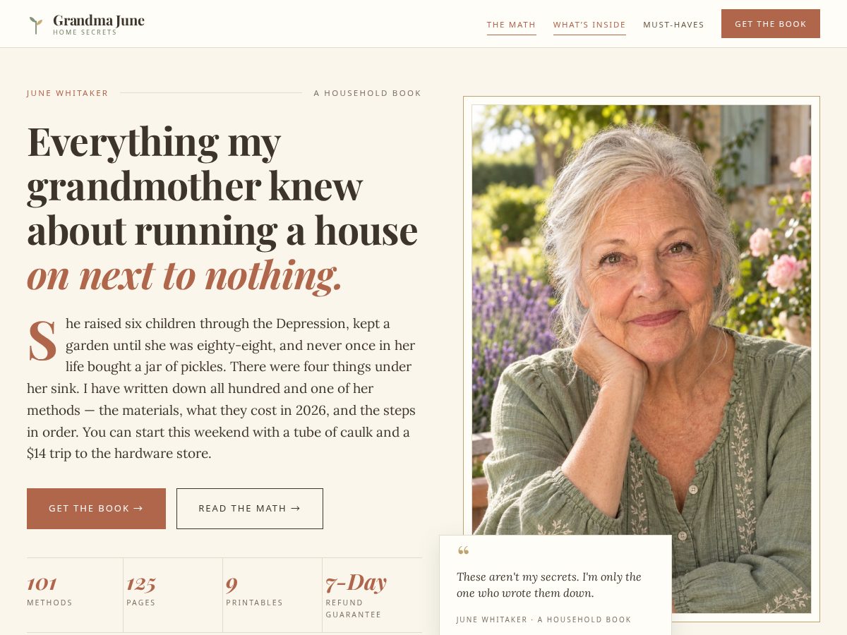 Landing-page snapshot of junewhitaker.com