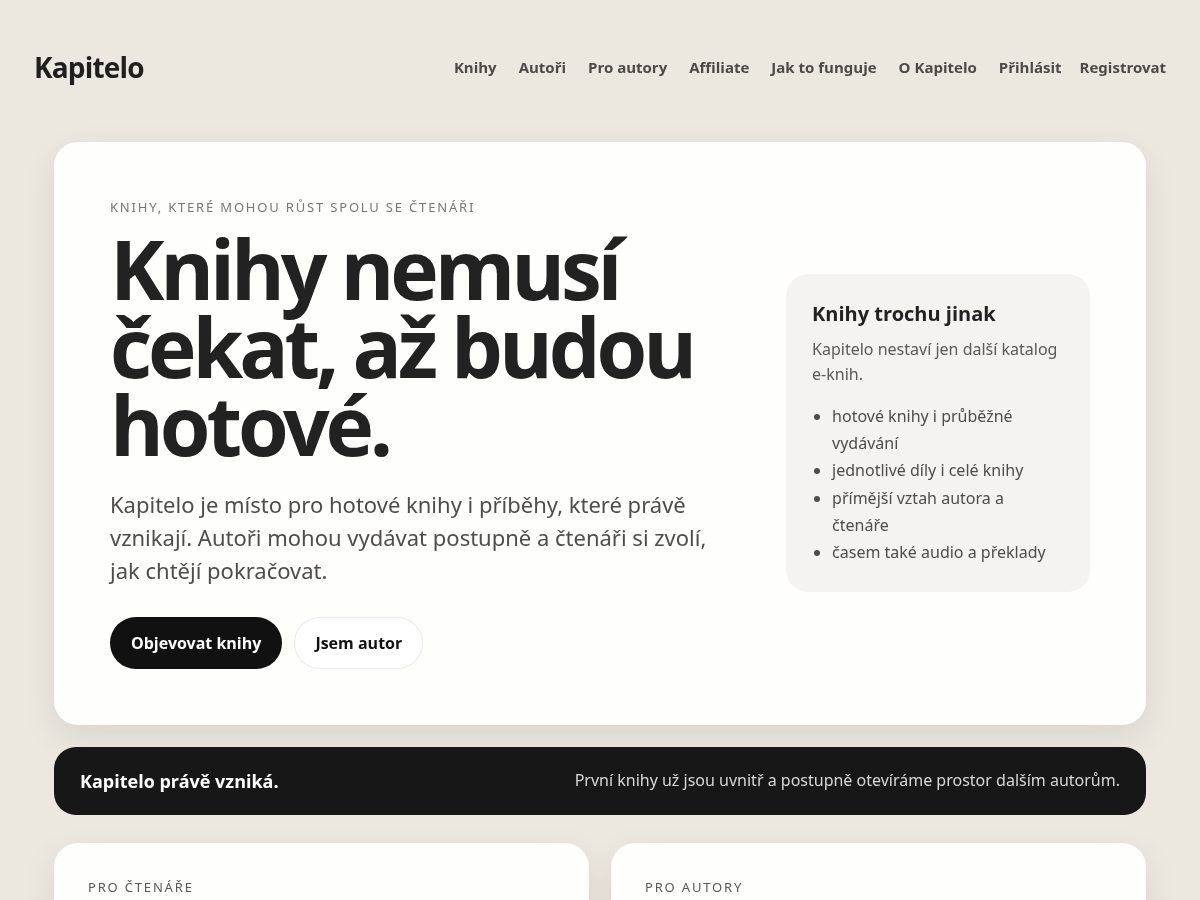Landing-page snapshot of kapitelo.com