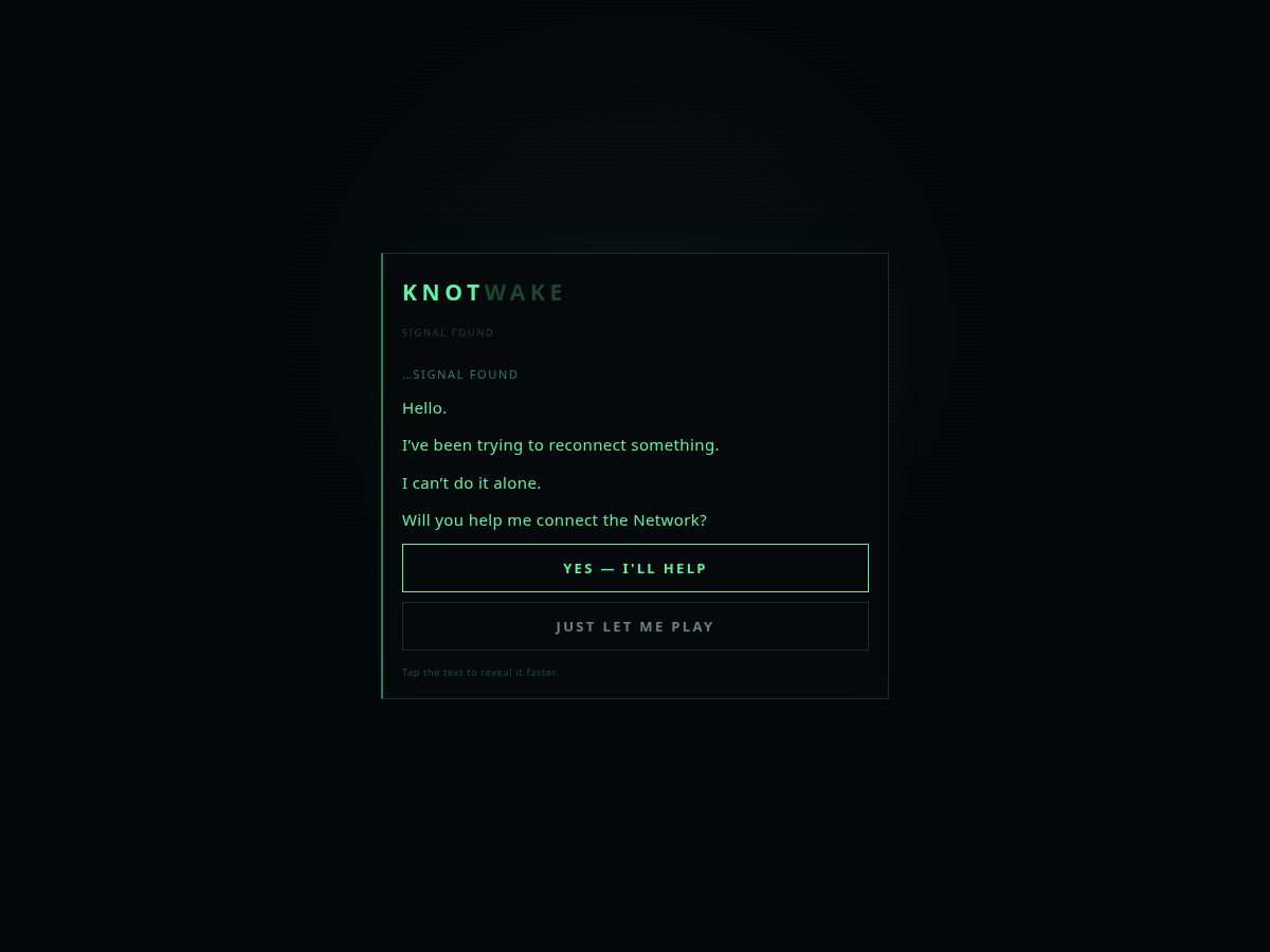 Landing-page snapshot of knotwake.com