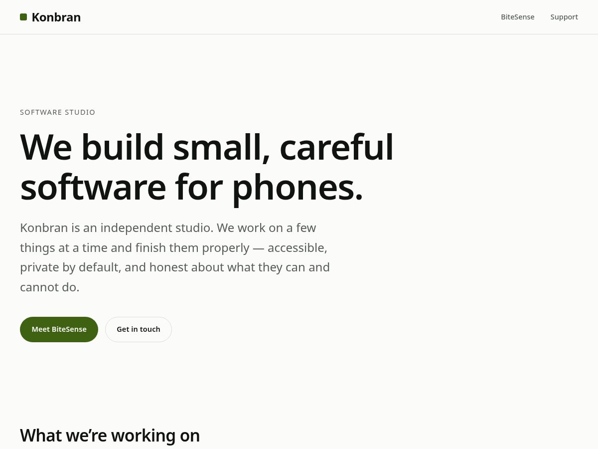 Landing-page snapshot of konbran.com