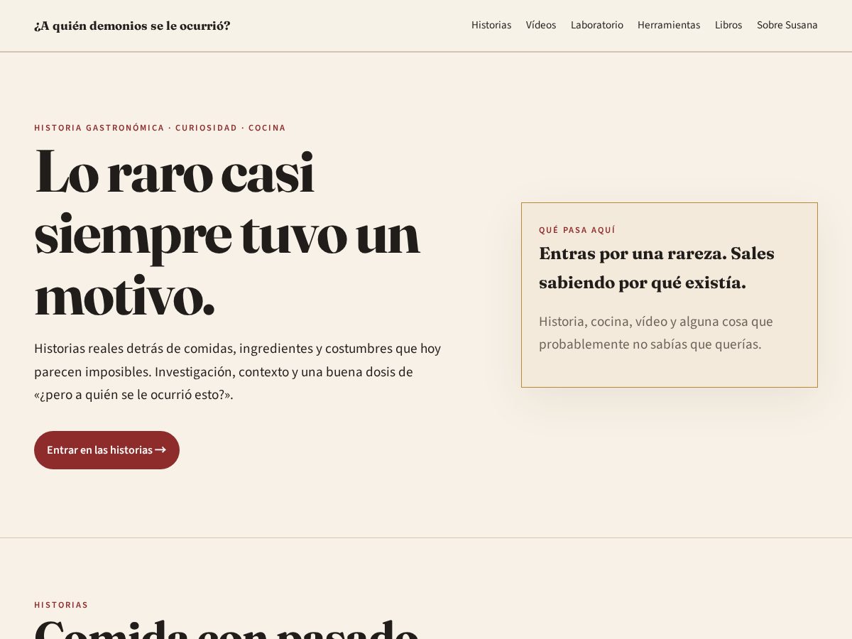 Landing-page snapshot of lacocinararalab.com