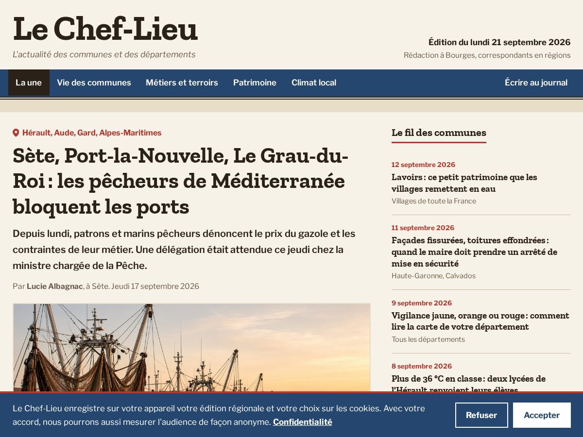 Landing-page snapshot of lecheflieu.info