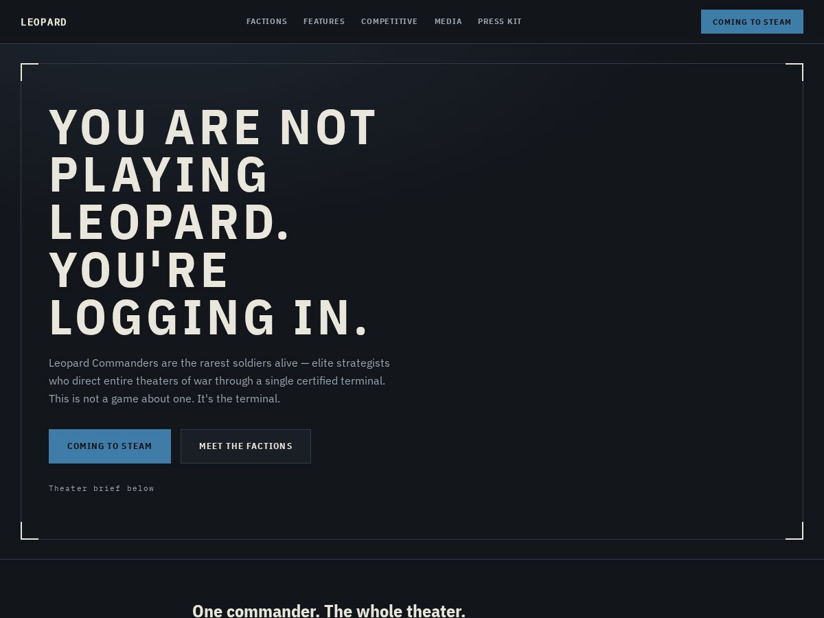 Landing-page snapshot of leopardhelionrising.com