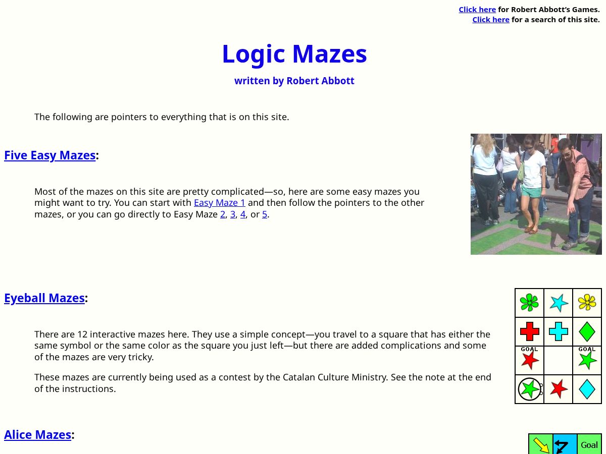 Landing-page snapshot of logicmazes.fyi