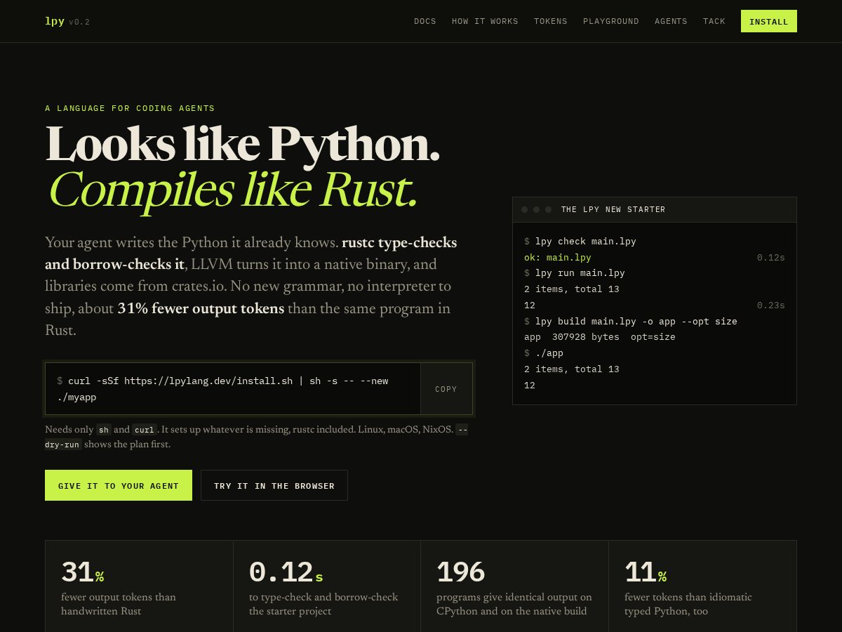 Landing-page snapshot of lpylang.dev