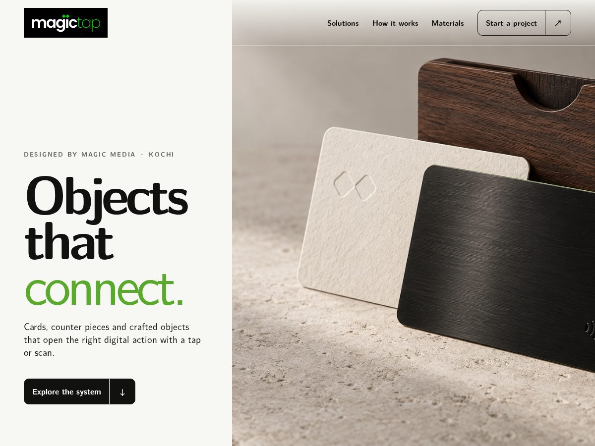 Landing-page snapshot of magictap.info