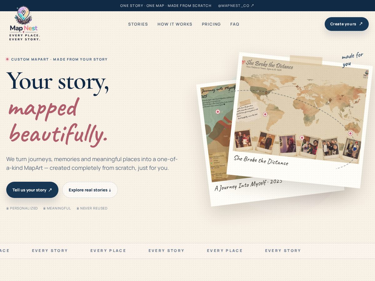 Landing-page snapshot of mapnest.art