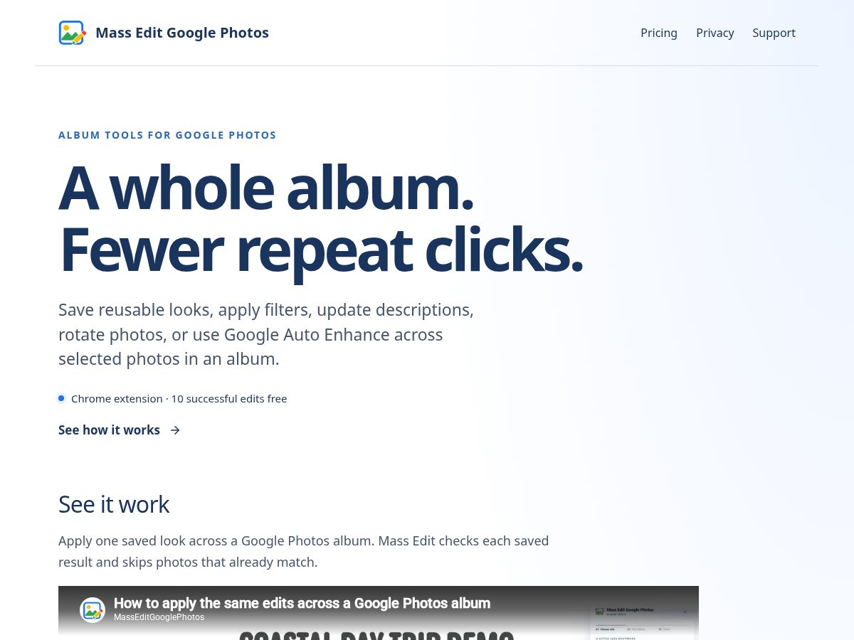 Landing-page snapshot of masseditphotos.com
