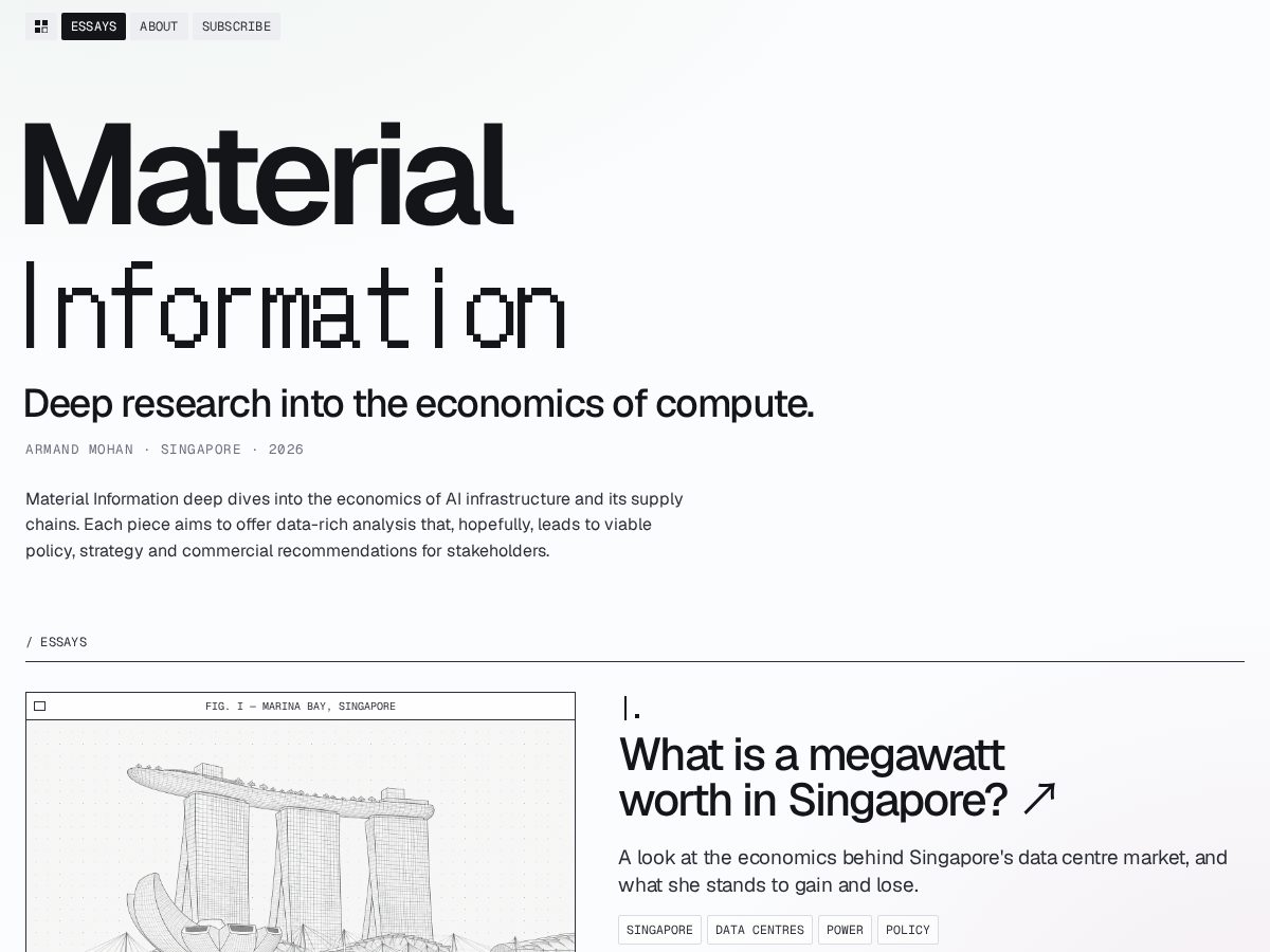 Landing-page snapshot of material-info.com