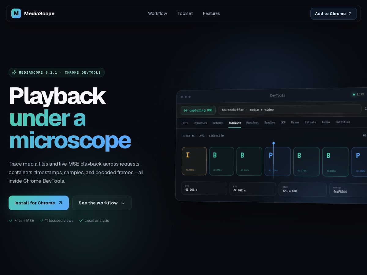 Landing-page snapshot of mediascope.studio