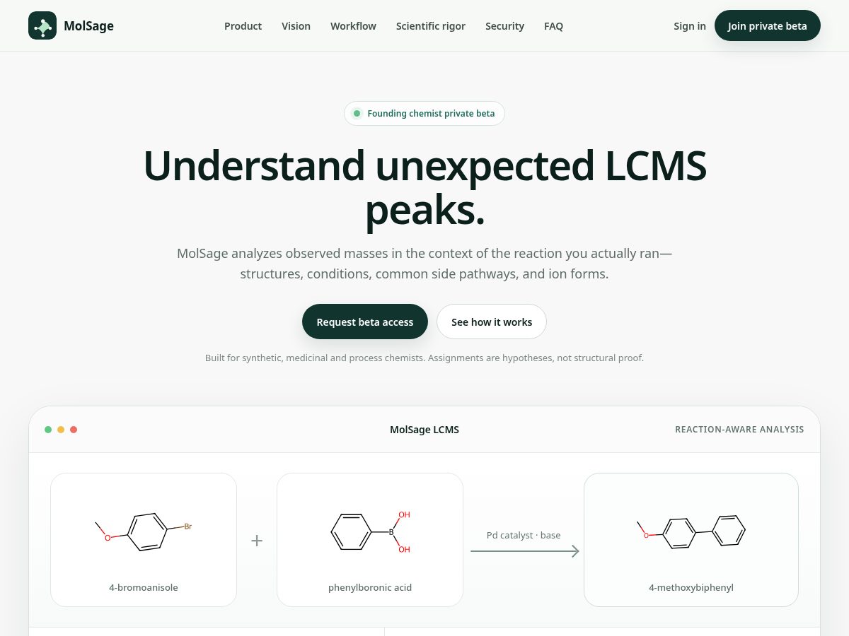 Landing-page snapshot of molsage.com