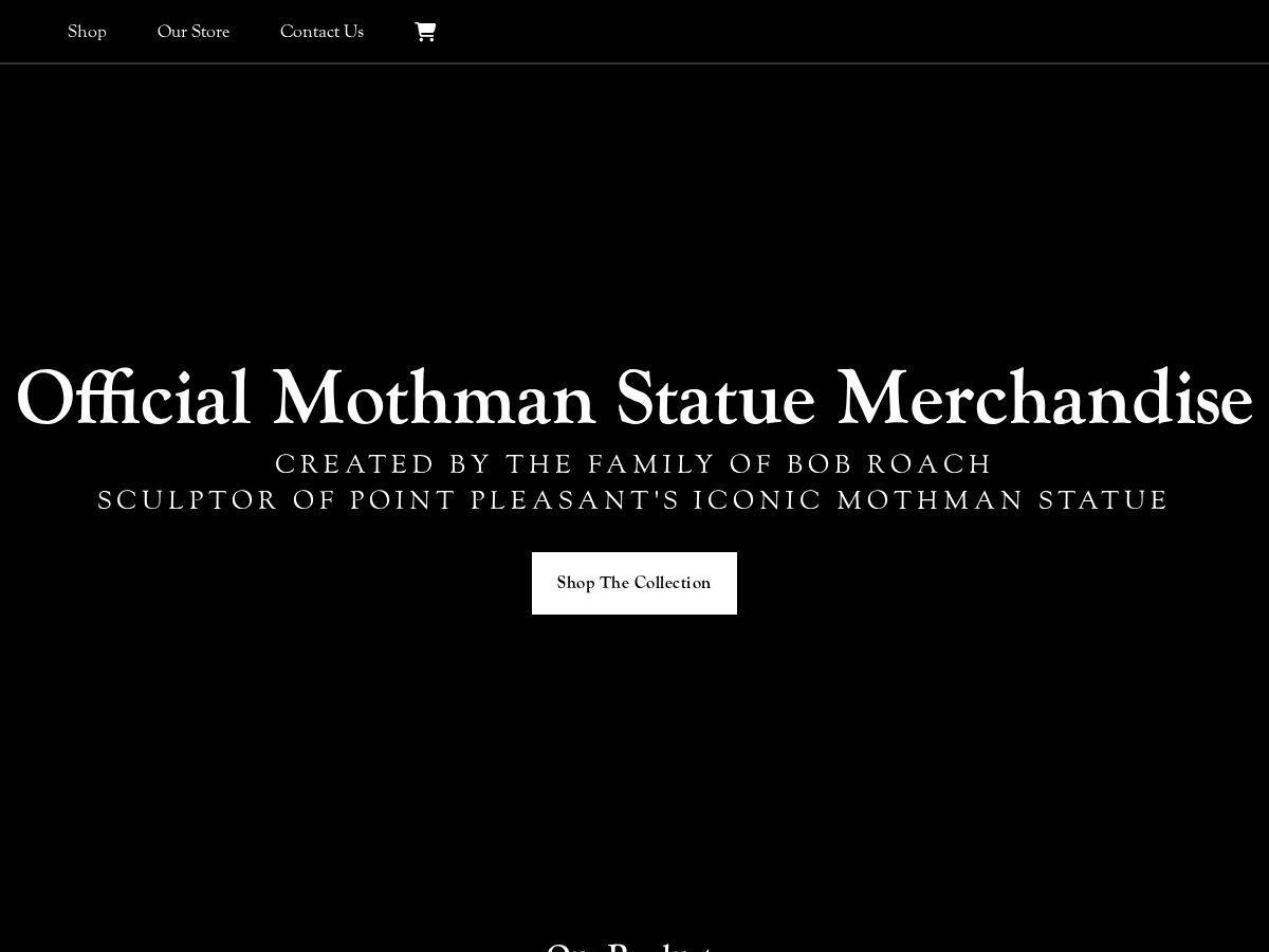 Landing-page snapshot of mothmanstatuelegacy.com