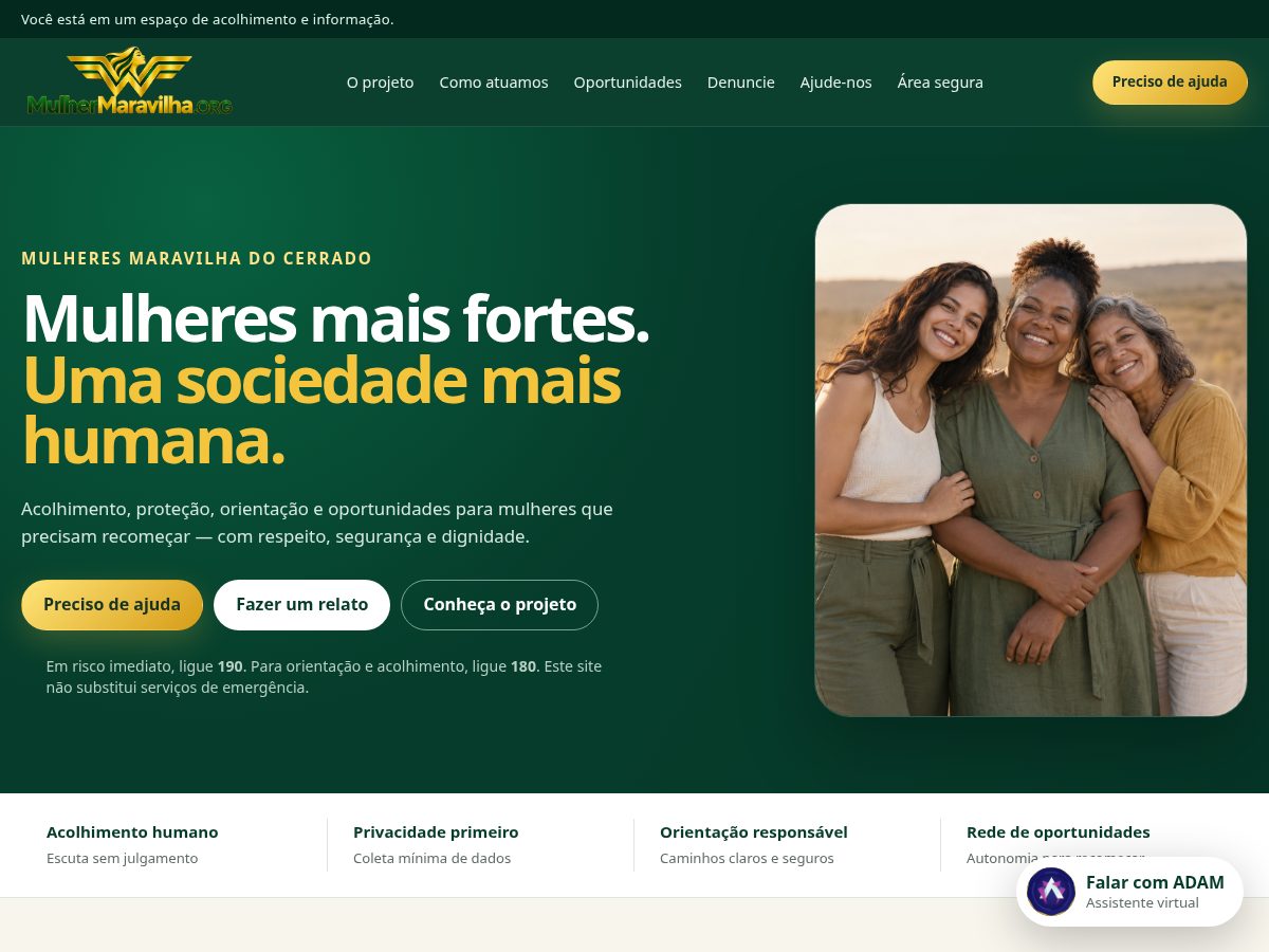 Landing-page snapshot of mulhermaravilha.org
