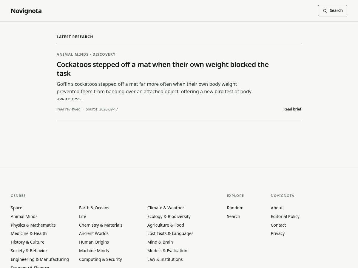 Landing-page snapshot of novignota.com