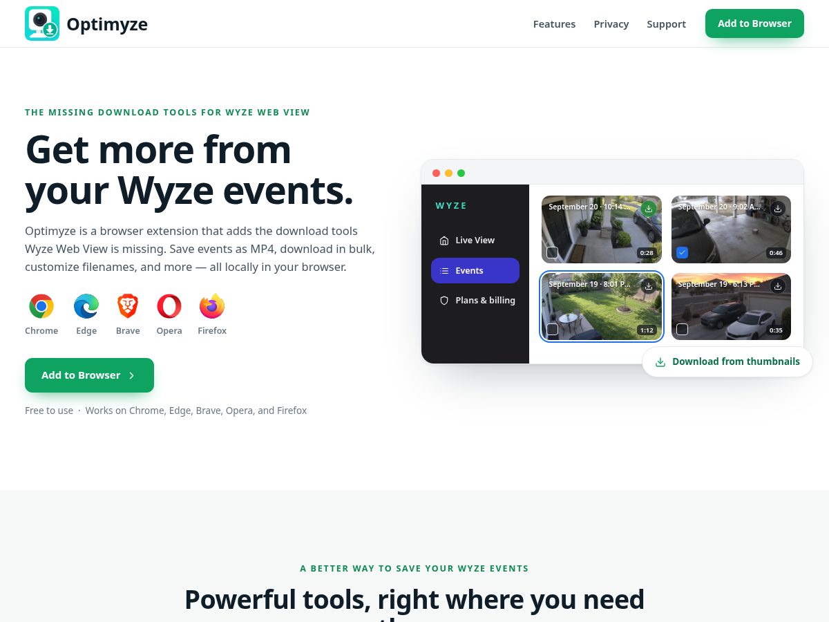 Landing-page snapshot of optimyze.dev