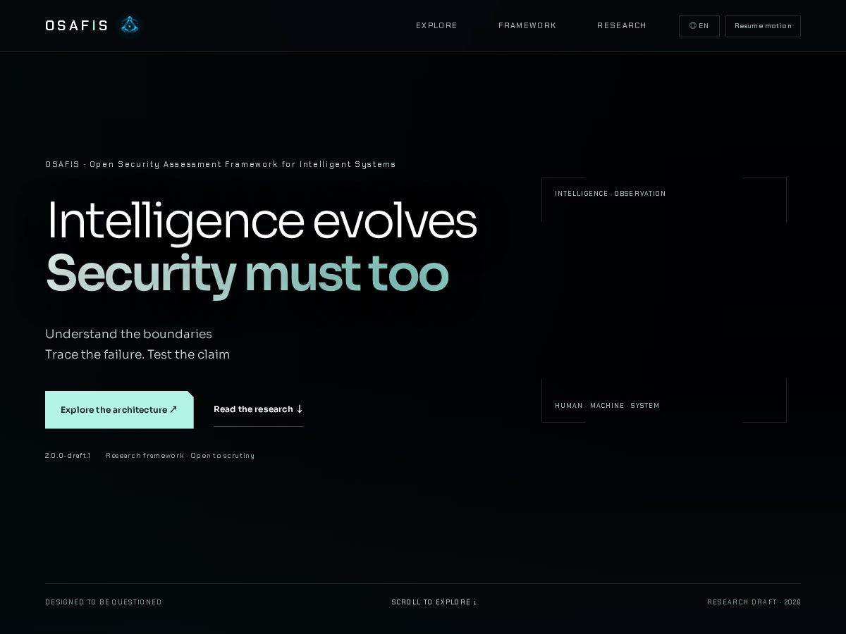 Landing-page snapshot of osafis.org