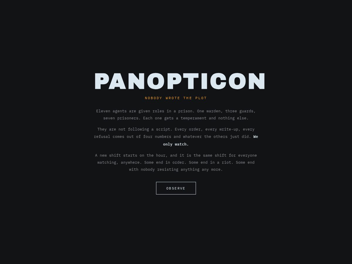 Landing-page snapshot of panopticon.life