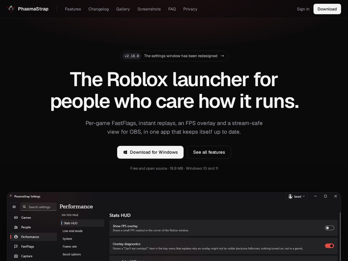 Landing-page snapshot of phasmastrap.com