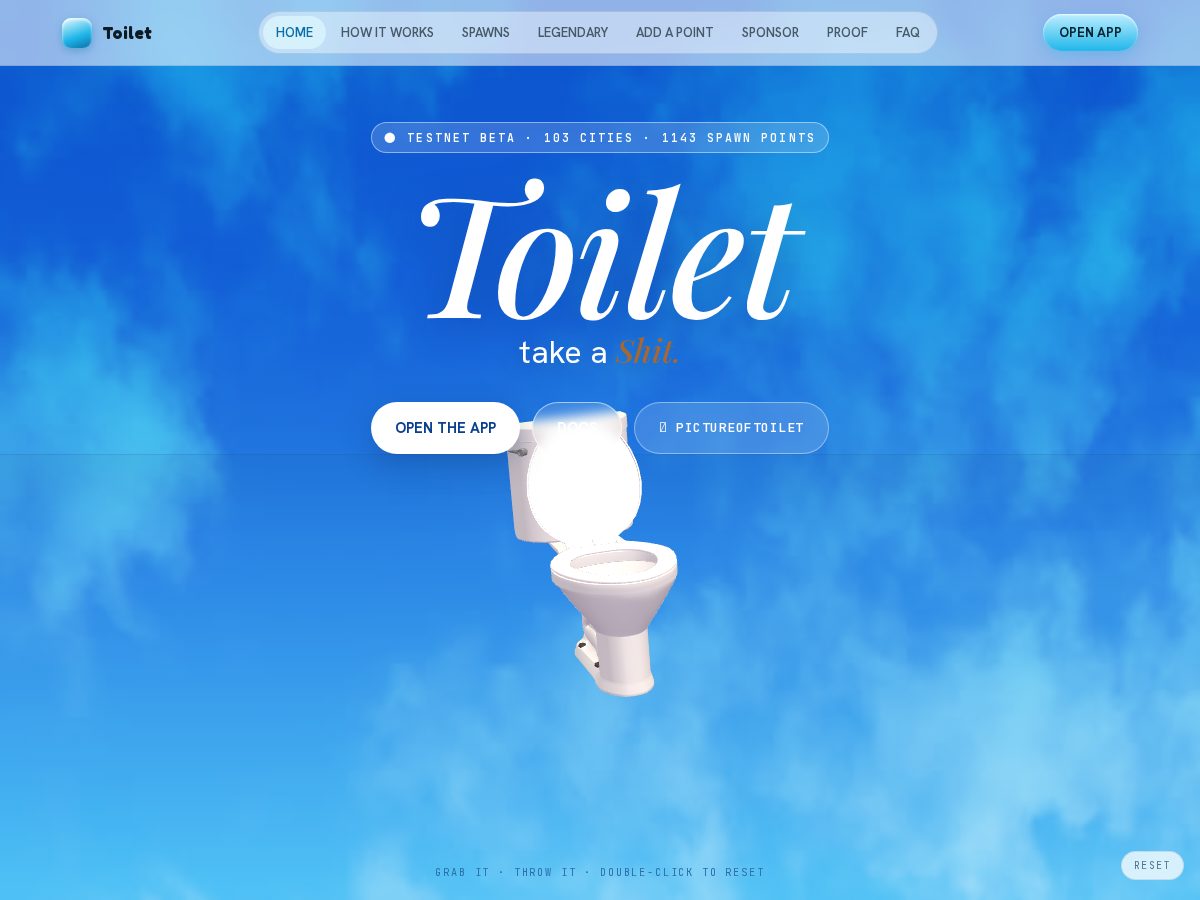 Landing-page snapshot of pictureoftoilet.xyz