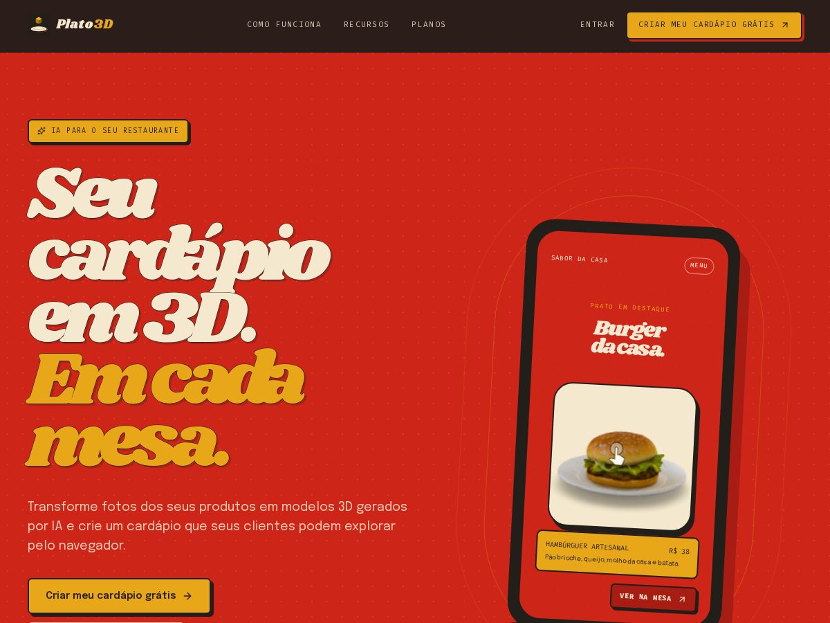 Landing-page snapshot of plato3d.com