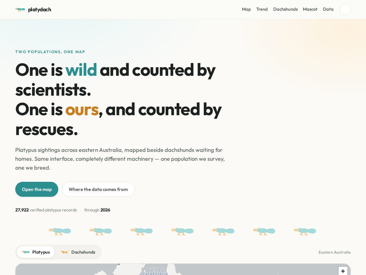 Landing-page snapshot of platydach.com