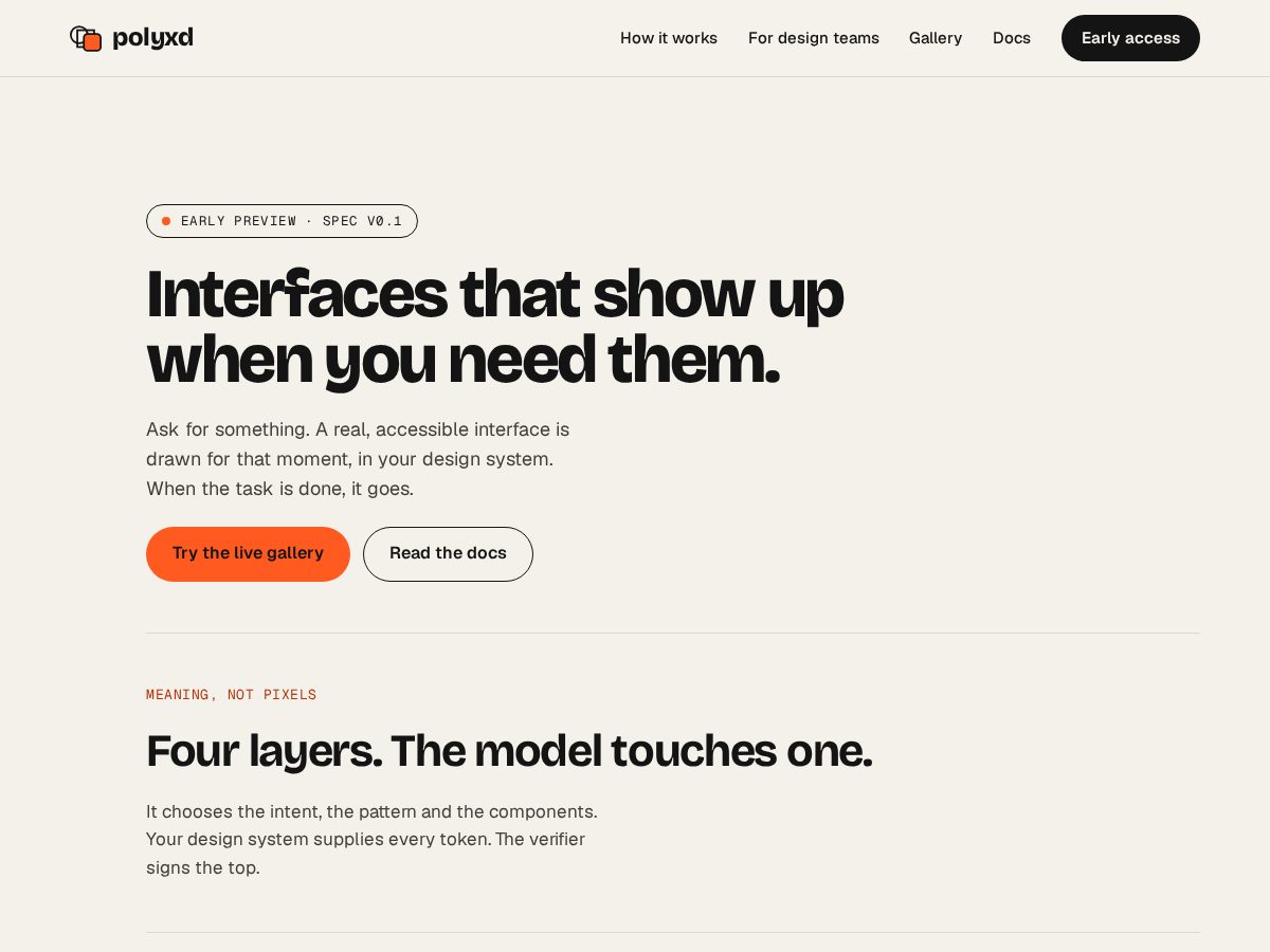 Landing-page snapshot of polyxd.com