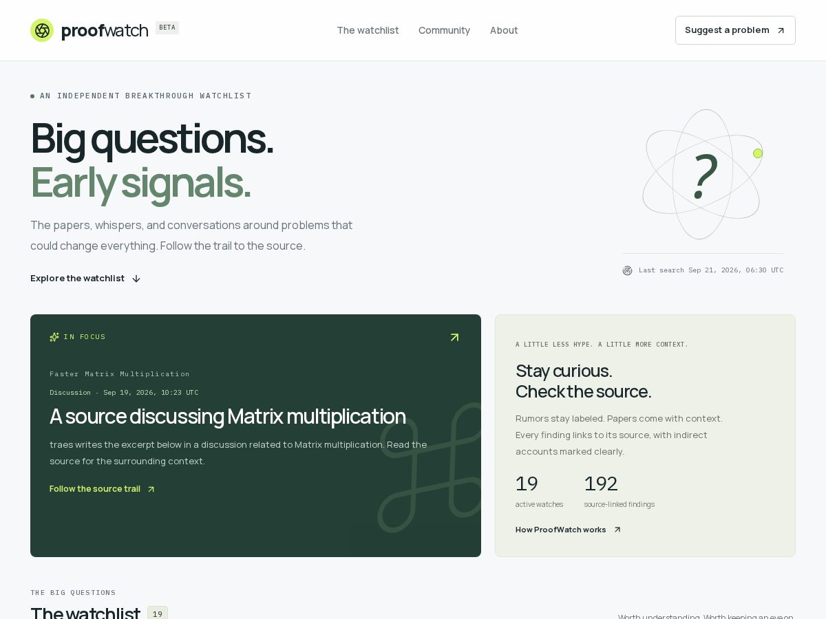 Landing-page snapshot of proof-watch.com