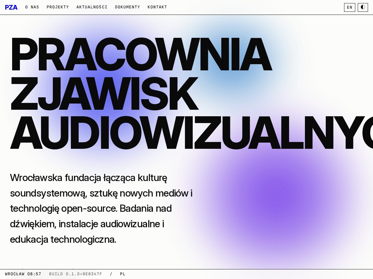Landing-page snapshot of pza.ngo
