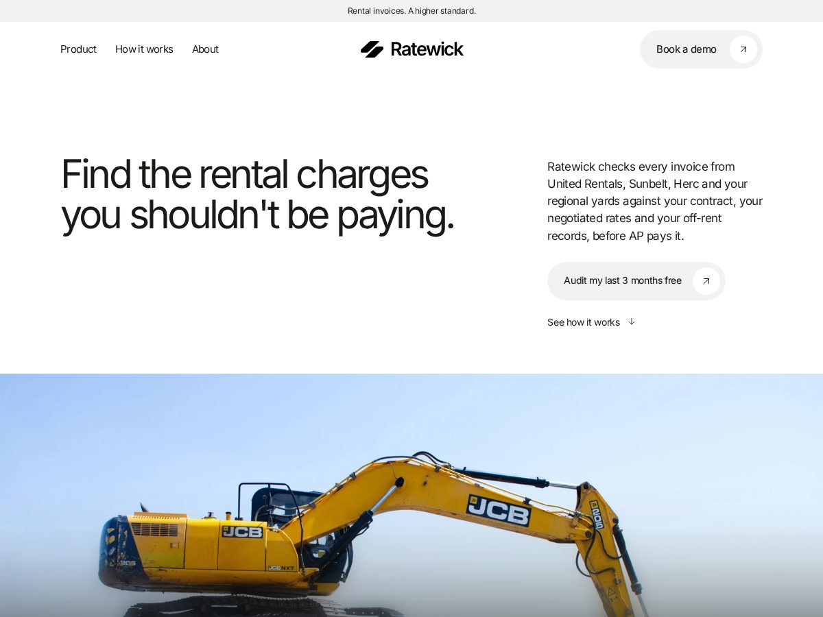 Landing-page snapshot of ratewick.com