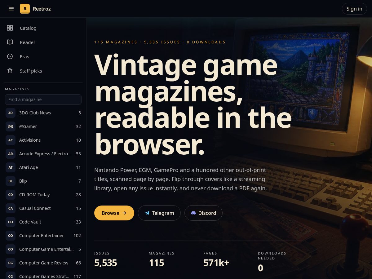 Landing-page snapshot of reetroz.com