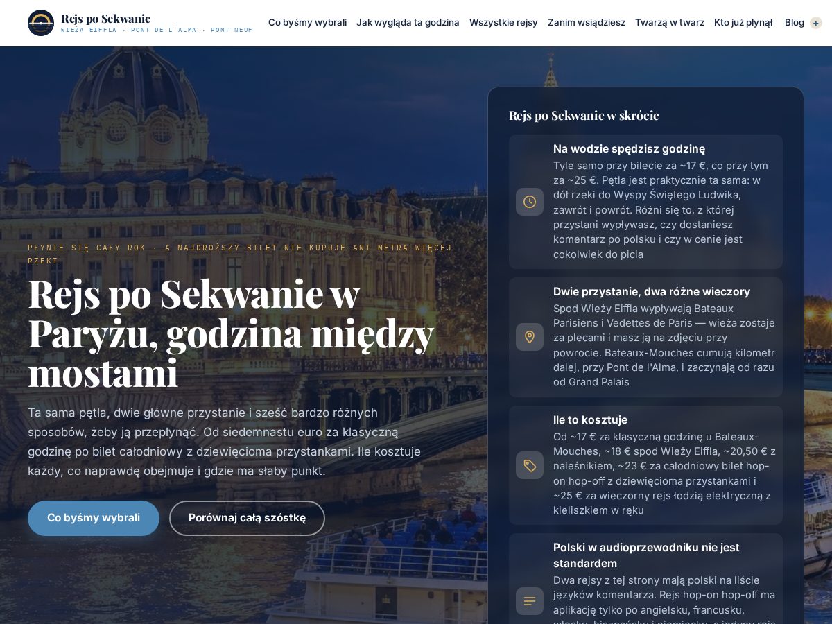 Landing-page snapshot of rejsposekwanie.com