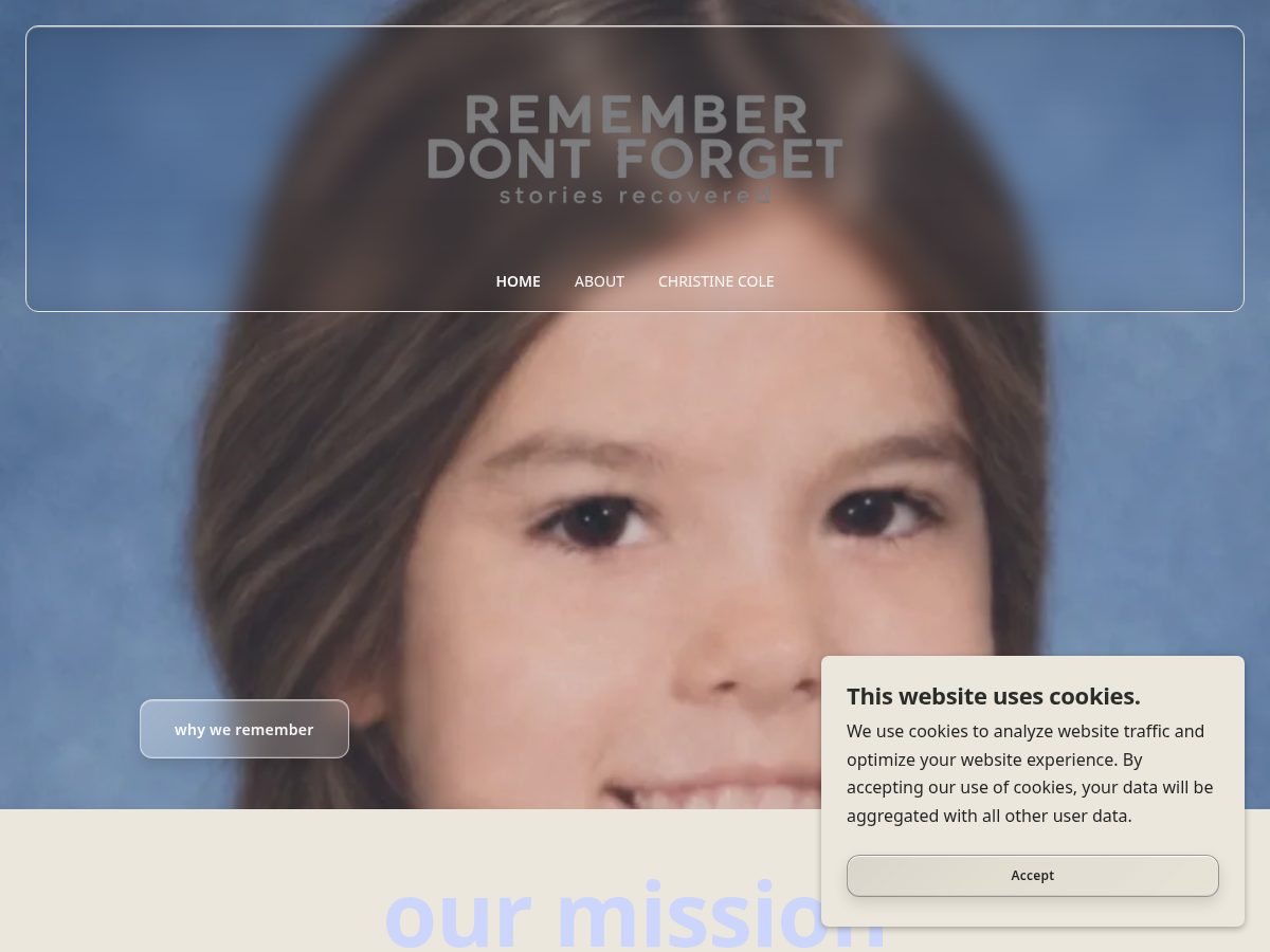 Landing-page snapshot of rememberdontforget.org