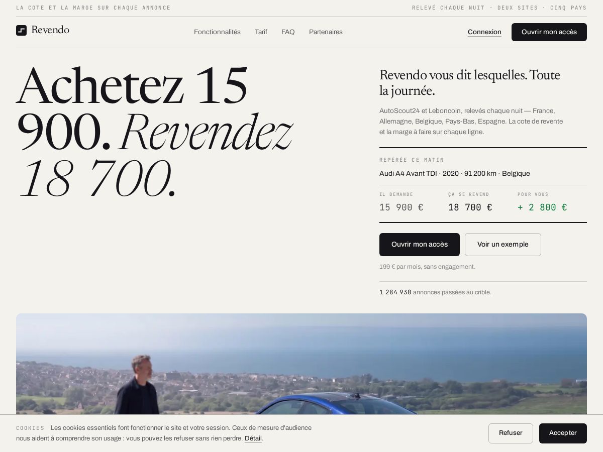 Landing-page snapshot of revendo-pny.com