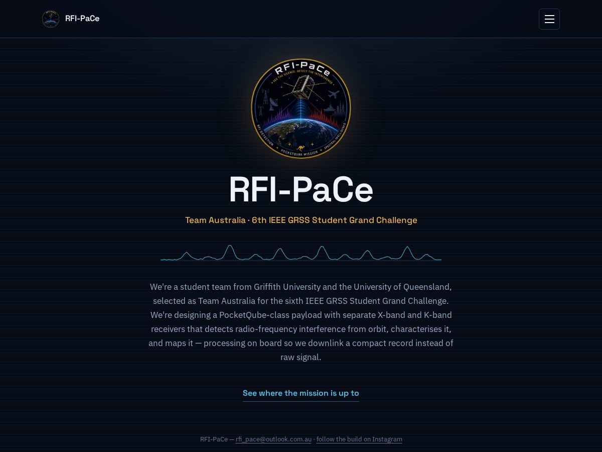 Landing-page snapshot of rfipace.space