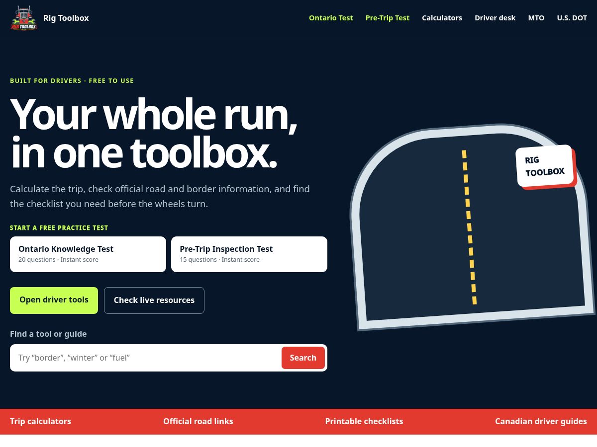 Landing-page snapshot of rigtoolbox.com