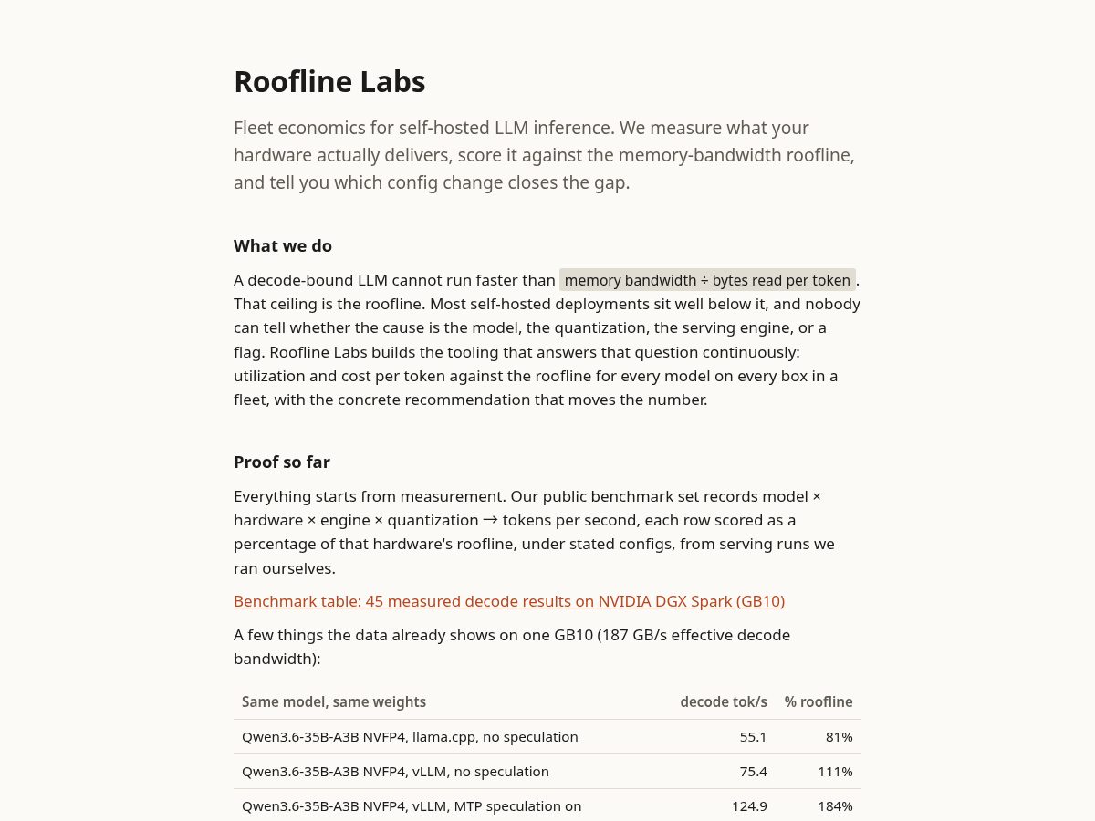 Landing-page snapshot of rooflinelabs.com