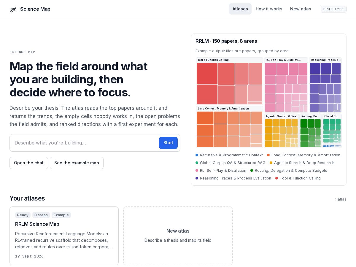 Landing-page snapshot of sciencemap.org