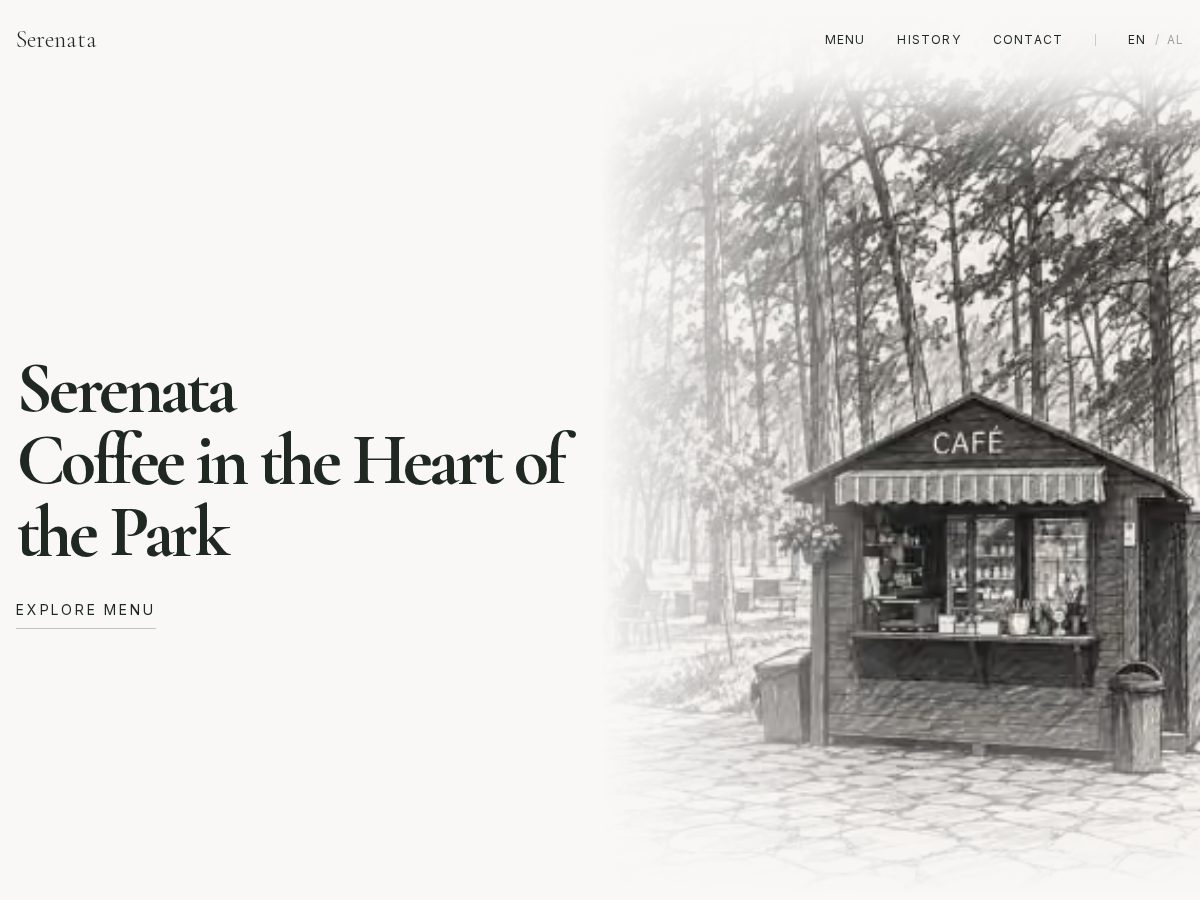 Landing-page snapshot of serenatacaffe.com