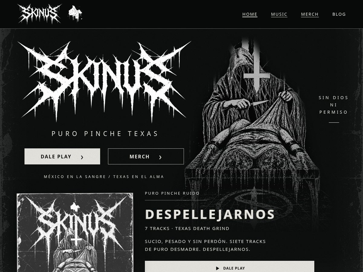 Landing-page snapshot of skinusband.com