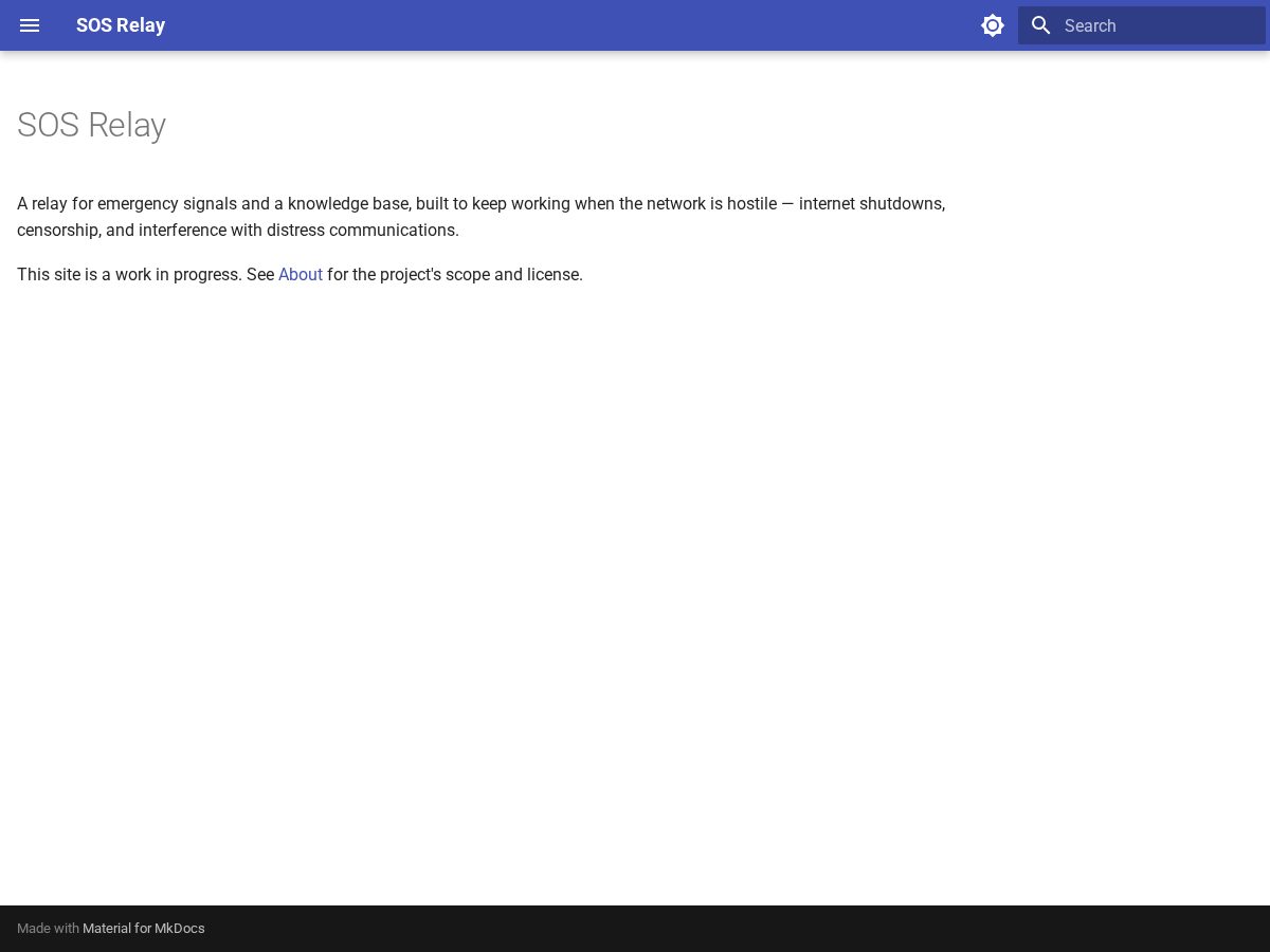 Landing-page snapshot of sosweb.org