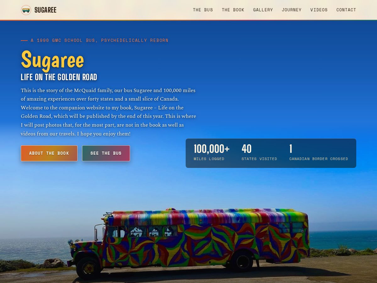 Landing-page snapshot of sugareebus.com
