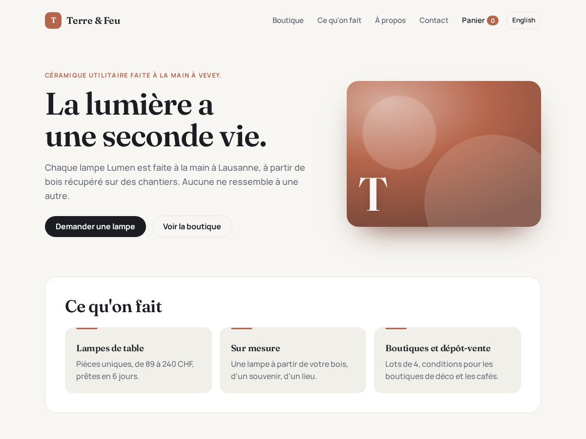 Landing-page snapshot of terreetfeu.shop