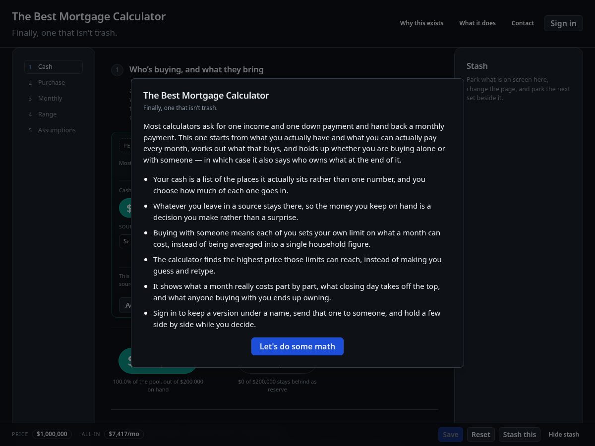 Landing-page snapshot of thebestmortgagecalculator.net
