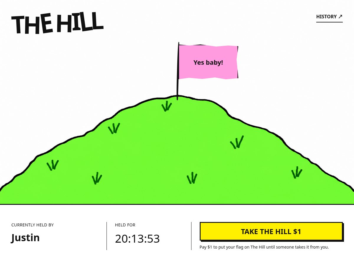 Landing-page snapshot of thehill.lol