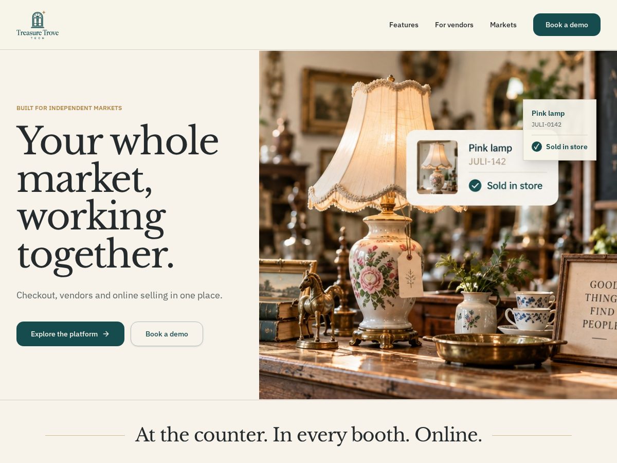 Landing-page snapshot of treasuretrovetech.com