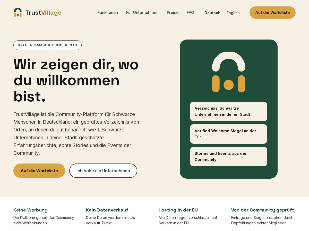 Landing-page snapshot of trustvillage.org